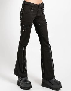 TRIPP NYC - SUPER EYELET PANT BLACK Eyelet Pants, Tripp Pants, Strap Pants, Punk Clothing, Black Punks, Tripp Nyc, Punk Outfits, Low Rider, Goth Outfits