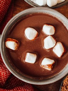 hot chocolate with marshmallows in a bowl