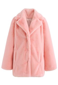 It’s soft! It’s pink! It’s not cotton candy (or a pink marshmallow) but it’s just as sweet. Throw this pretty pink faux fur coat over your dresses this winter to complete your look with a fun, girly touch of Hollywood glamour.     - Notch lapel  - Button closure through front  - Side pockets   - Lined  - 100% Polyester  - Dry clean only    Size(cm)  Length   Bust   Waist   Shoulder   Sleeves  XS              70         92       90         40            56   S                70         96       9 Pink Marshmallow, Pink Faux Fur Coat, Pink Fur Coat, Pink Marshmallows, Pink Fur, Pink Faux Fur, Fashion Buyer, Tweed Dress, Pink Jacket