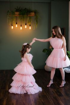 Pink Dress, Matching Dresses, Dress For Mommy And Me, Mother Daughter, Wedding Guest Dresses, Tutu Tulle Dress, Birthday Daughter Dress, Birthday Girl Dress, Special Occasion Dress, Pink Wedding Dress, Evening Party Dress, Bridesmaid Dress, Knee Length Dress, Corset Dress Matching shot puffy dresses for mom and baby have very original fashionable design... is so gorgeous that we do not have enough words to express how is it! This stylish dresses is perfect for any celebration - birthday party, w Mom And Daughter Dresses Birthday, Mother Daughter Tulle Skirt, Mom And Daughter Tulle Dress, Mom Daughter Matching Dresses Birthday, Mother Daughter Tutu Pictures, Baby Birthday Dress, Puffy Dresses, Birthday Girl Dress, Pink Wedding Dress