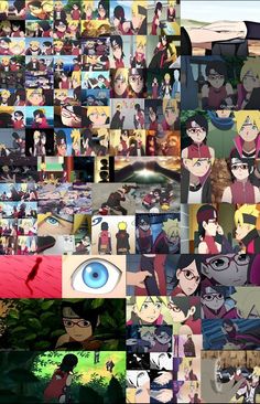 many different pictures of anime characters and their faces