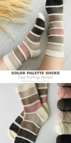 two different socks that have been made to look like they are knitted with yarn