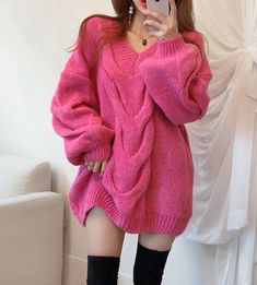 Pink Lotus Flower, Outerwear Women Winter, Sweater Dress Oversized, Soo Jin, Casual Party Dresses, Women Sweaters Winter, Transition Outfits, Pink Lotus, Womens Sweaters