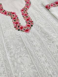 Item Overview ATHARVA Hand Embroidered Salwar Kameez/Chikankari Work/White/Georgette Shirt/Chiffon Dupatta/Border Embro/Custom Stitch Unstitch/Gift Dno. GE9069 Fabric: * Shirt: Georgette 2.5 Mts, * Dupatta: Georgette Dupatta with Embroidery on border/Bootis All Over * Bottom: Santoon Taffeta 2.5 Mts. Excusive Hand Embroidered Party Wear Punjabi Suit. 🌷CUSTOMIZATION (No Extra Charges) * Fabrics Customization: Designs Can be made in different Fabrics. *Color Customization: Designs Can be made in White Designer Kurta For Spring, Spring Designer White Kurta, Elegant White Kurta With Embroidered Border, Spring Designer White Dupatta, Spring Semi-stitched Salwar Kameez With Cutdana, Spring Semi-stitched Cutdana Salwar Kameez, White Chanderi Traditional Wear For Spring, Designer White Dupatta For Spring, Elegant White Traditional Wear For Spring