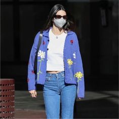 Pre-Owned, Worn Once Size: Small Details: Sold Out Sweater Worn By Kendall Jenner! Unif Violet Sweater, Kendall Jenner Purple, Unif Clothing, Flower Cardigan, Purple Sweater, Small Details, Kendall Jenner, Color Purple, Women's Sweater