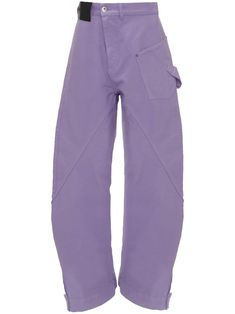 purple organic cotton denim belt loops side stripe detailing high-rise wide leg front button and zip fastening side patch pocket two rear patch pockets This item is made from at least 50% organic materials. Purple Straight Leg Cargo Pants With Pockets, Purple Wide-leg Bottoms With Cargo Pockets, Purple Straight Leg Pants With Cargo Pockets, Purple Wide Leg Bottoms With Cargo Pockets, Purple Cotton Cargo Pants, Purple Straight Leg Bottoms With Cargo Pockets, Purple Cotton Wide Leg Pants With Pockets, Purple Wide Leg Cotton Pants With Pockets, Purple Workwear Pants With Belt Loops