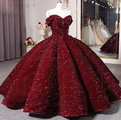 Contact us: lisamony@outlook.com Please left message what color you need when you order it.Besides the picture color, you can also choose any color you want. Off The Shoulder Sequins Burgundy Quinceanera Dress Sweet 16 Dress Processing time: 12-21 business days Shipping Time: 3-5 business... Red Dress For Sweet 16 And Prom Season, Red Dress For Sweet 16 During Prom Season, Big Prom Dresses, Burgundy Quinceanera Dresses, Red Ball Gowns, Purple Quinceanera Dresses, Sequin Ball Gown, Sweet 16 Dress, Red Ball Gown