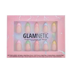 Everyone loves a classic french tip mani, but we’re all about changing it up with summer-approved hues! Our Confetti Press-On Nails feature a semi-transparent, natural base with various pastel tips perfect for giving your look a cutesy, on-trend twist. Plus, our most popular short, almond shape ensures your nails will always look seamlessly yours, but elevated. This style is sure to be a new must-have for all summer pool days and beach vacays! Kit Includes: 30 nails in 15 inclusive sizes Nail Gl Claire's Fake Nails, French Tip Mani, Pastel Tips, Short Almond Shape, Fake Nails For Kids, Classic French Tip, 30 Nails, Short Almond, Birthday Wishes For Myself