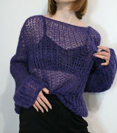 knitted sweater ,sweater purple, merino sweater, handknit sweater, soft pullover #HandKnitted #Pullover Purple Knitted Sweater For Fall, Purple Knitted Sweater, Purple Knit Winter Sweater, Purple Knitted Sweater For Layering, Purple Knit Sweater For Winter, Purple Knit Sweater For Fall, Winter Purple Knit Sweater, Purple Long Sleeve Winter Sweater, Purple Knitted Long Sleeve Sweater