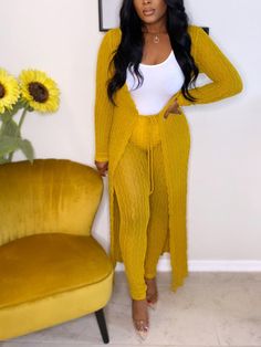 Chic Sets For Day Out In Fall, Stretch Solid Color Sets For Fall, Casual Two-piece Bottoms For Fall, Solid Color Matching Set For Fall, Chic Stretch Winter Set, Chic Stretch Sets For Winter, Fitted Solid Color Sets For Fall, Solid Color Loungewear Set For Fall, Casual Fitted 3-piece Set