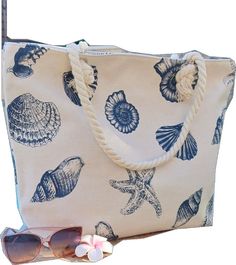 Blue Canvas Bag For The Beach, Large Canvas Shoulder Bag For Vacation, Large Capacity Canvas Bag For Vacation, Large Capacity Summer Canvas Bag For Vacation, Summer Cotton Canvas Bag For Vacation, Cotton Tote Beach Bag, Coastal Vacation Bags, Beachy Cotton Beach Bag For Summer, Summer Large Capacity Cotton Beach Bag