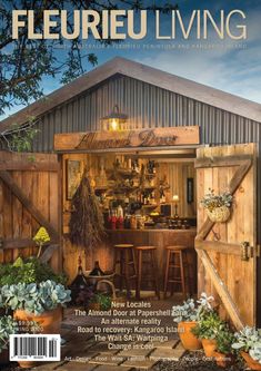 a magazine cover with an image of a shed