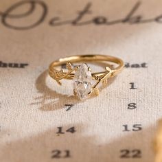 a close up of a ring on top of a piece of paper with numbers in the background