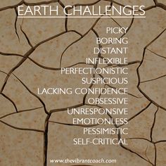 the words earth challenges are written in white on a brown background with cracky cracks