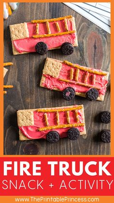 an easy no bake fire truck snack for kids