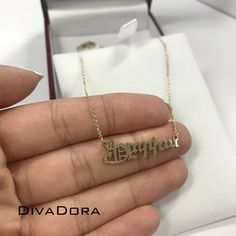 This name necklace is a precision cut from 0.9mm thick 14K Solid Yellow Gold and is designed to last for generations. Such pendants are ideal for gifting and the dainty design is perfect for daily wear. It may be so common to wear your name in your own language. We are taking your nameplate to the next level. If you don't know how to spell your name in Armenian, simply insert your name in English and you will have it in Armenian! You can copy and paste the proper spelling of your name in Armenia 14k Yellow Gold Custom Fine Jewelry Necklace, Custom 14k Yellow Gold Fine Jewelry Necklace, 14k Gold Tarnish Resistant Name Pendant Necklace, 14k Gold Tarnish-resistant Nameplate Necklace, Luxury Gold Necklace Stamped 14k, Formal Gold Necklace Stamped 14k, Formal Yellow Gold Plated Name Necklace, Formal Yellow Gold-plated Name Necklace, Luxury Gold Name Necklace For Formal Occasions