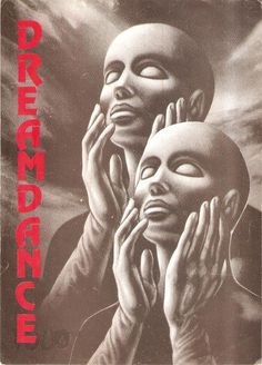 an old book cover with two people covering their faces and the words dream sequence on it