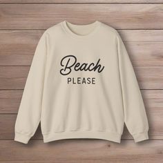 "BEACH please" sweatshirt – a perfect fusion of style and attitude that encapsulates the essence of seaside bliss! Elevate your casual wardrobe with this chic and sassy statement piece that effortlessly exudes laid-back vibes. Whether you're enjoying a coastal stroll, catching waves, or simply unwinding under the sun, this sweatshirt is designed to complement your beachy lifestyle. The versatile design seamlessly transitions from day to night, making it a must-have for every beach enthusiast's wardrobe. More than just a fashion statement, the "BEACH please" sweatshirt is a conversation starter – guaranteed to turn heads and elicit smiles wherever you go. Share your love for the beach and proudly declare your seaside state of mind to the world. S M L XL 2XL 3XL Width, in 20.00 22.01 24.00 2 Trendy Letter Print Sweatshirt For Beach, Trendy Spring Beach Sweatshirt, Trendy Sweatshirt For Beach In Spring, Trendy Summer Beach Sweatshirt, Trendy Beach Sweatshirt For Summer, Trendy Oversized Sweatshirt For Beach Season, Oversized Trendy Sweatshirt For Beach Season, Oversized Sweatshirt For Beach Vacation, Oversized Sweatshirt For Beach Season Vacation