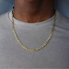 Gold Plated Stainless Steel Figaro Chain Men Women 20” Mens Chain, Figaro Necklace, Ikat Pinggang, Figaro Chain Necklace, Gold Chains For Men, Mens Chain Necklace, Party Necklace, Necklace Men, Figaro Chains