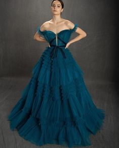 Marvel the Ruffles Gown – Teuta Matoshi A-line Tulle Evening Dress With Ruffles, Evening A-line Tulle Gown, Gala Ball Gown With Tulle Skirt, Gala Ball Gown With Floor-length Tulle Skirt, Tulle A-line Evening Dress With Ruffles, Floor-length Tulle Ball Gown For Gala, A-line Tulle Gown, Tulle Gala Ball Gown, A-line Tulle Gown For Gala