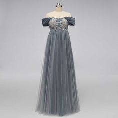 Gray Regency Bridgerton Empire Waist Lace Formal Dress | SALEM Banquet Evening Dress With Fitted Bodice, Banquet Evening Dress With Fitted Bodice And Tulle, Tulle Evening Dress With Fitted Bodice For Banquet, Lace Ball Gown With Sweep Train For Banquet, Elegant Tulle Ball Gown With Lace Bodice, Sheer Bodice Tulle Dress For Banquet, Gala Tulle Dress With Sweep Train, Tulle Dress With Sweep Train For Gala, Elegant Lace Ball Gown With Sheer Bodice