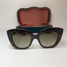 Gucci Sunglasses. Series Number: Gg0327s. Color Code: 002. Shape: Butterfly. Lens Width: 52 Mm. Lens Bridge: 20 Mm. Arm Length: 140 Mm. 100% Uv Protection. Frame Material: Acetate. Frame Color: Havana. Lenses Type: Light Brown. Rim Style: Full-Rim. Gucci Light Brown Butterfly Ladies Sunglasses Gg0327s 002 52. Manufacturer's Packaging Included. Packaging Size And Color May Vary. General Frame Color Havana Information Brand Gucci Gender Ladies Model Gg0327s 002 52 Details Series Number Gg0327s Col Designer Gucci Cat Eye Sunglasses, Gucci Gradient Sunglasses For Formal Occasions, Formal Gucci Sunglasses With Glass Lenses, Gucci Designer Cat Eye Sunglasses With Mirrored Lenses, Designer Gucci Cat Eye Sunglasses With Mirrored Lenses, Gucci Designer Cat Eye Sunglasses With Uv Protection, Designer Gucci Cat Eye Sunglasses With Uv Protection, Gucci Designer Cat Eye Sunglasses With Gradient Lenses, Gucci Tinted Sunglasses For Formal Occasions