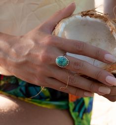 "Turquoise Ring ~ Sterling Silver 925 ~ Handmade ~ Statement ~ Hippie ~ Bohemian ~ Jewelry ~Gift For Her ~Gemstone ~December Birthstone 》D E T A I L S《 ✦ M E T A L : Sterling Silver 925 ✦ S T O N E : Turquoise ✦ B I R T H S T O N E : December 💎 In the past, the Turquoise used to be the stone of the kings and warriors. For that reason, nowadays this gem is known by providing protection against the evil and a symbol of strength and good luck. ✧ Please note natural gemstones are unique and may var Turquoise Sterling Silver Jewelry With Accent Stones, Turquoise Jewelry With Gemstone Accents For Healing, Healing Sterling Silver Turquoise Ring, Turquoise Bohemian Rings With Gemstone Accents, Bohemian Jewelry With Oval Gemstone Accents, Bohemian Sterling Silver Jewelry With Accent Stones, Bohemian Oval Jewelry With Accent Stones, Bohemian Oval Jewelry For Beach, Turquoise Gemstone Jewelry With Round Stone