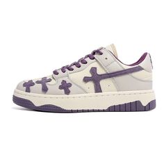 Y2K Purple Cross Sneakers Y2k Sneakers, Grunge Looks, Santa Helena, Purple Cross, Purple Sneakers, Sporty Sneakers, Skateboard Shoes, Streetwear Sneakers, The 2000s