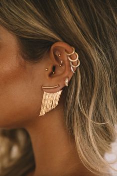 Waterproof, tarnish resistant, and hypoallergenic earrings perfect for everyday wear! Ear Climbers, Stone Gold, Hypoallergenic Earrings, Huggie Earrings, White Stone, Huggies Earrings, The Desert, Body Types, Statement Earrings