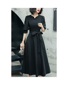 Get 10% off now! Buy retro chic black midi party dress with lantern sleeves at cheap price online. Free stable shipping and pro custom service since 2009. Black Long Sleeve Midi Dress For Banquet, Evening Midi Dress With Lantern Sleeves, Elegant A-line Puff Sleeve Dress In Solid Color, Elegant Midi Dress With Lantern Sleeves For Cocktail, Black Midi Dress With Lantern Sleeves For Fall, Elegant Solid Puff Sleeve Dress For Party, Elegant Midi Dress With Lantern Sleeves For Night Out, Elegant Lantern Sleeve Midi Dress For Cocktail, Black A-line Puff Sleeve Dress For Formal Occasions