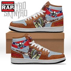 Lynyrd Skynyrd Air Jordan 1 Hightop Shoes Lynyrd Skynyrd Air Jordan 1 Hightop Shoes embody a stunning blend of rock nostalgia and cutting-edge sneaker culture. This remarkable footwear, officially licensed by Nike, pays homage to one of the greatest southern rock bands in history. With its **vintage-inspired design** and **limited-edition** appeal, these shoes are not just functional footwear but a symbol of music heritage and style. Crafted for both style and comfort, the **Air Jordan 1** silho Leather Jordan Shoes For Streetwear, Leather Jordan Lace-up Shoes For Streetwear, Leather Lace-up Jordan Shoes For Streetwear, Casual High-top Synthetic Jordan Shoes, Jordan Lace-up Shoes With Cushioned Footbed, White Sole Leather Jordan Shoes For Streetwear, Leather Jordan Shoes With White Sole For Streetwear, Custom Lace-up Synthetic Sneakers For Streetwear, Leather Basketball Shoes With Cushioned Footbed For Streetwear