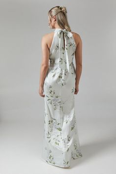 Introducing Coast maternity, ensuring every member of your bridal party feels comfortable and beautiful. Inspired by the calming beauty of nature and influenced by a recent resurgence of ultra-romantic styles, this maxi dress is a standout choice for bohemian settings and countryside destinations. Made from Olivia satin: exuding a lustrous sheen, this satin fabric balances structure and fluidity with masterful perfection, achieving a curated silhouette whatever the style. Level of stretch: little. This dress fastens with a rear concealed zip. This dress is lovingly crafted to fit your baby bump. Choosing a Maternity dress for your changing size can be difficult. Our rule is to choose your pre-pregnancy size. You may want to go up a size for a more relaxed fit.Our Maternity dresses are crea Satin Tie Back Dresses For Wedding Guests, Elegant Tie Back Dress For Garden Party, Elegant Bridesmaid Maxi Dress With Tie Back, Wedding Halter Dress With Fitted Bodice And Back Opening, Halter Wedding Dress With Fitted Bodice And Back Opening, Spring Wedding Dress With Back Opening, Fitted Bodice Maxi Dress With Back Opening For Bridesmaids, Feminine Sleeveless Bridesmaid Dress For Wedding, Spring Wedding Maxi Dress With Back Opening