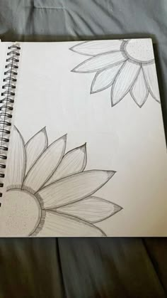 a drawing of sunflowers on a sheet of paper