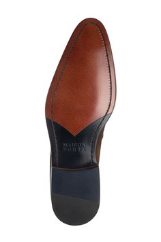 This leather constructed loafer features an almond toe and buckle strap.Sizing: True to size. M=standard width- Almond toe- Buckle strap vamp- Leather construction- Lightly padded insole- Topstitched detail- Stacked block heel- Welt stitching - Imported Leather upper, manmade sole Slip-on Monk Strap Shoes With Brogue Detailing, Slip-on Leather Monk Strap Shoes With Almond Toe, Brown Pointed Toe Monk Strap Shoes For Business, Brown Pointed Toe Monk Strap Shoes For Work, Leather Pointed Toe Moccasins With Brogue Detailing, Leather Monk Strap Shoes With Almond Toe, Brown Pointed Toe Loafers With Buckle, Brown Pointed Toe Loafers With Buckle Closure, Brown Almond Toe Loafers With Buckle Closure