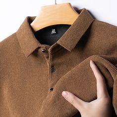 Season:Fall  Winter; Fabric:Polyester; Sleeve Length:Long Sleeve; Look After Me:Washable,Wet and Dry Cleaning; Gender:Men's; Style:Basic,Modern,Comfortable; Elasticity:Micro-elastic; Tops Type:Golf Shirt,Corduroy Shirt,Golf Polos Shirts; Occasion:Holiday,Work,Sports,Casual; Details:Fleece lined; Fit Type:Regular Fit; Pattern:Plain; Design:Buttons; Neckline:Lapel; Listing Date:09/04/2024; Bust:; Length:; Shoulder Width:; Sleeve: Winter Long Sleeve Shirt With Buttons, Brown Button-up Shirt With Corduroy Collar, Winter Corduroy Tops With Button Closure, Winter Cotton Shirt With Corduroy Collar, Brown Corduroy Long Sleeve Shirt, Classic Winter Corduroy Tops, Winter Shirt With Button Closure And Casual Collar, Winter Shirt With Button Closure, Brown Tops With Placket For Fall