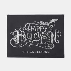 a black and white happy halloween sign with the words,'happy halloween the andersons '