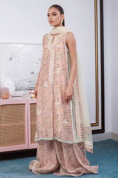 Shebnem – Sania Maskatiya International Summer Festive Anarkali Lawn Suit, Elegant Printed Dupatta For Reception, Elegant Dupatta With Printed Motifs For Reception, Elegant Reception Dupatta With Printed Motifs, Summer Anarkali Lawn Suit For Festive Occasions, Unstitched Summer Wedding Kurta, Elegant Summer Anarkali Set With Floral Embroidery, Summer Palazzo Set With Resham Embroidery For Reception, Spring Wedding Cotton Silk Lawn Suit