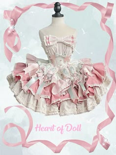 Kawaii Ruffled Costume Dress, Pink Kawaii Costume Dress, Gothic Pink Ruffled Dresses, Pink Fairy Kei Wedding Dress, Cake Outfit, Pink Doll Collar Kawaii Dress, Cake Dress, Pinkie Pie, Princess Dress