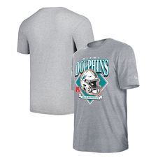 The Men's New Era Gray Miami Dolphins Team Logo T-Shirt is a must-have for any devoted Miami Dolphins fan. With its classic crew neck and screen print graphics, this T-shirt proudly displays your unwavering support for the Miami Dolphins. The woven jock tag adds a touch of authenticity, making it the perfect way to represent your favorite NFL team. Nfl Gear, Miami Dolphins, Nfl Teams, Football Fans, Signature Logo, Logo T Shirt, Online Retail, Screen Print, Cotton Shorts