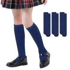 PRICES MAY VARY. 🌈【Reliable Material for Comfortable Wearing】: Kids Knee high socks are made of high quality fabric: 85%cotton+15%spandex. Soft, lightweight, wearable and sweat-wicking, uniform socks for girls and boys can effectively protect your kids skin, and make kids feel comfortable and cozy. In addition, the tube socks contain a little spandex that can better improve the elasticity. Not easy to fade, not easy to slide. Suggest Washing by Hand Gently, Air Dry. 🎀【Appropriate Size to Suit School Socks Uniform, School Uniform Dress, Girls School Uniform, Seamless Socks, Uniform Dress, Toddler Socks, Uniform Shirts, Girls School, Long Socks