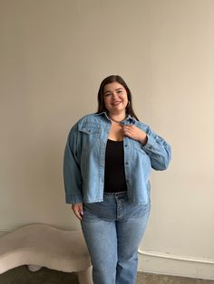 Enjoy a classic with the new Plus Size Oversized Denim Shirt. Made out of denim for a timeless look, this oversized shirt is detailed with two pockets to give it an effortless and timeless appeal. Perfect for casual days and stylish nights, this is definitely a must-have item! This soft denim top features buttons down the front, a folded-down collar, two breast pockets, long sleeves, and a full-length. The material is a super soft denim. This top is made out of 100% Cotton. Imported. Hand wash c Casual Medium Wash Shacket For Everyday, Casual Denim Blue Shacket With Relaxed Fit, Casual Relaxed Fit Denim Blue Shacket, Casual Denim Shacket For Everyday, Oversized Light Wash Button-up Shacket, Oversized Medium Wash Denim Shacket, Casual Medium Wash Shacket, Oversized Denim Shacket In Medium Wash, Casual Denim Shacket With Relaxed Fit