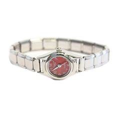 PRICES MAY VARY. High quality Italian Charm watch with Japan movement. Compatible with all other major brands of Italian Charms. Standard 9mm size will fit with your existing charm bracelet. Combine with other Italian Charms to show your style. Red Small Round Italian Charm Watch Small Watches Women, Charm Watch, Italian Charms, Small Watch, Cool Accessories, Diy Bracelets Patterns, Red Jewelry, Funky Jewelry, Jewelry Lookbook