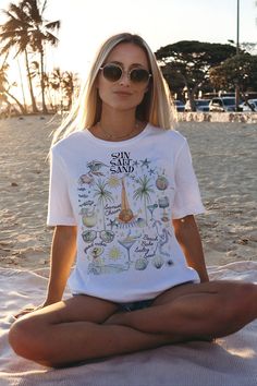 Sun Salt Sand Shirt Summer Beach Tshirt Tropical Holiday Top Coastal Coconut Girl Tee Island Girl Shirt Beach Babe Hawaii Bali Vacation Gift - Etsy Summer Vacation Tops With Palm Tree Print, Summer Tops With Palm Tree Print For Vacation, Summer Graphic Print Top For Day Out, Summer Tops With Graphic Print For Day Out, Summer Short Sleeve Printed Tops, Summer White Beach Tops, Spring Beach Tops With Palm Tree Print, Casual Printed Tops For Beach Season, White Summer Tops For The Beach