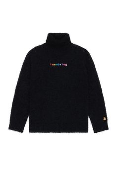 Embroidered Bear, Teddy Fresh, I Need A Hug, Oversized Turtleneck, Clothing Ideas, Length Sleeve, Turtle Neck, Embroidery, How To Wear