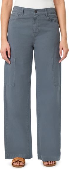 Kensie High Waist Cargo Pants | Nordstromrack Mid-rise Cotton Parachute Pants With Pockets, Straight Leg Cotton Cargo Pants With Pockets, Cotton Cargo Jeans With Patch Pockets, Utility Style Cotton Cargo Jeans, Full Length, Utility Style Full-length Cotton Bottoms, Full-length Cotton Cargo Jeans With Side Pockets, Utility Cotton Bottoms With Cargo Pockets, Cotton Cargo Jeans In Straight Fit, Cotton Utility Bottoms With Cargo Pockets