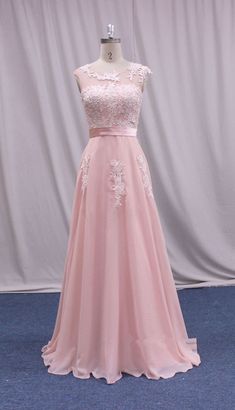 Charming Pink Chiffon Round Neckline Floor Length Party Dress 2019, Pink Bridesmaid Dresses 2019 on Luulla Pink Bridesmaid Dress For Prom Season, Pink Floor-length Evening Dress With Lace Bodice, Pink Prom Evening Dress With Lace Bodice, Fitted Pink Bridesmaid Dress With Lace Bodice, Pink Lace Bodice Prom Evening Dress, Pink Evening Dress With Lace Bodice For Prom, Pink Fitted Chiffon Wedding Dress, Pink Fitted Chiffon Dress For Wedding, Fitted Pink Chiffon Dress For Wedding