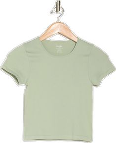 Seamless High-stretch Scoop Neck T-shirt, Seamless High Stretch Scoop Neck T-shirt, Green Seamless Short Sleeve Top, Summer Stretch Ribbed T-shirt, Solid Color Ribbed Short Sleeve Stretch Top, Solid Ribbed Stretch Short Sleeve Top, Spring Ribbed Stretch Short Sleeve Top, Solid Stretch Ribbed Short Sleeve Top, Stretch Ribbed Solid Short Sleeve Top