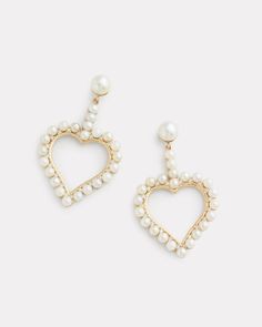 18K Yellow Gold Pearl and Diamond Heart Drop Earring, .26 TCW1 3/4 Inch Long x 1 Inch Wide Style# YESPHW Luxury Heart Charm Earrings For Valentine's Day, Luxury Earrings With Heart Charm, Heart-shaped Pearl Earrings For Formal Occasions, Wedding White Gold Earrings With Heart Charm, Luxury White Heart Earrings For Wedding, White Gold Heart Charm Earrings For Wedding, Valentine's Day Formal Heart Charm Earrings, Valentine's Day Formal Earrings With Heart Charm, Valentine's Day Heart Charm Earrings For Formal Occasion