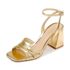 PRICES MAY VARY. 💃Gold Heel Sandals: These block heels for women feature a sturdy 2.76 inch/7 cm block mid heel. This sandals women dressy that offers the perfect balance of height and stability, featuring a cushioned footbed that supports your feet throughout the day. 🌺Open Toe Style : The square open toe metallic strappy heels for women not only adds a contemporary touch but also provides ample space for comfort, reducing the squeeze on your toes. 👠Adjustable Ankle Straps : The prom shoes e Hoco Heels, Hoco Shoes, Heel Sandals For Women, Homecoming Shoes, Gold Strappy Heels, Trendy Heels, Prom Dress Shoes, Strappy Block Heels, The Prom