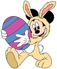 a cartoon character holding an easter egg